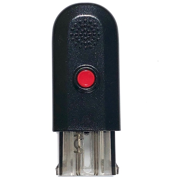 ExcelMark Media Mail Rubber Stamp Self-Inking red ink with clear stamping window - Picture 3 of 7